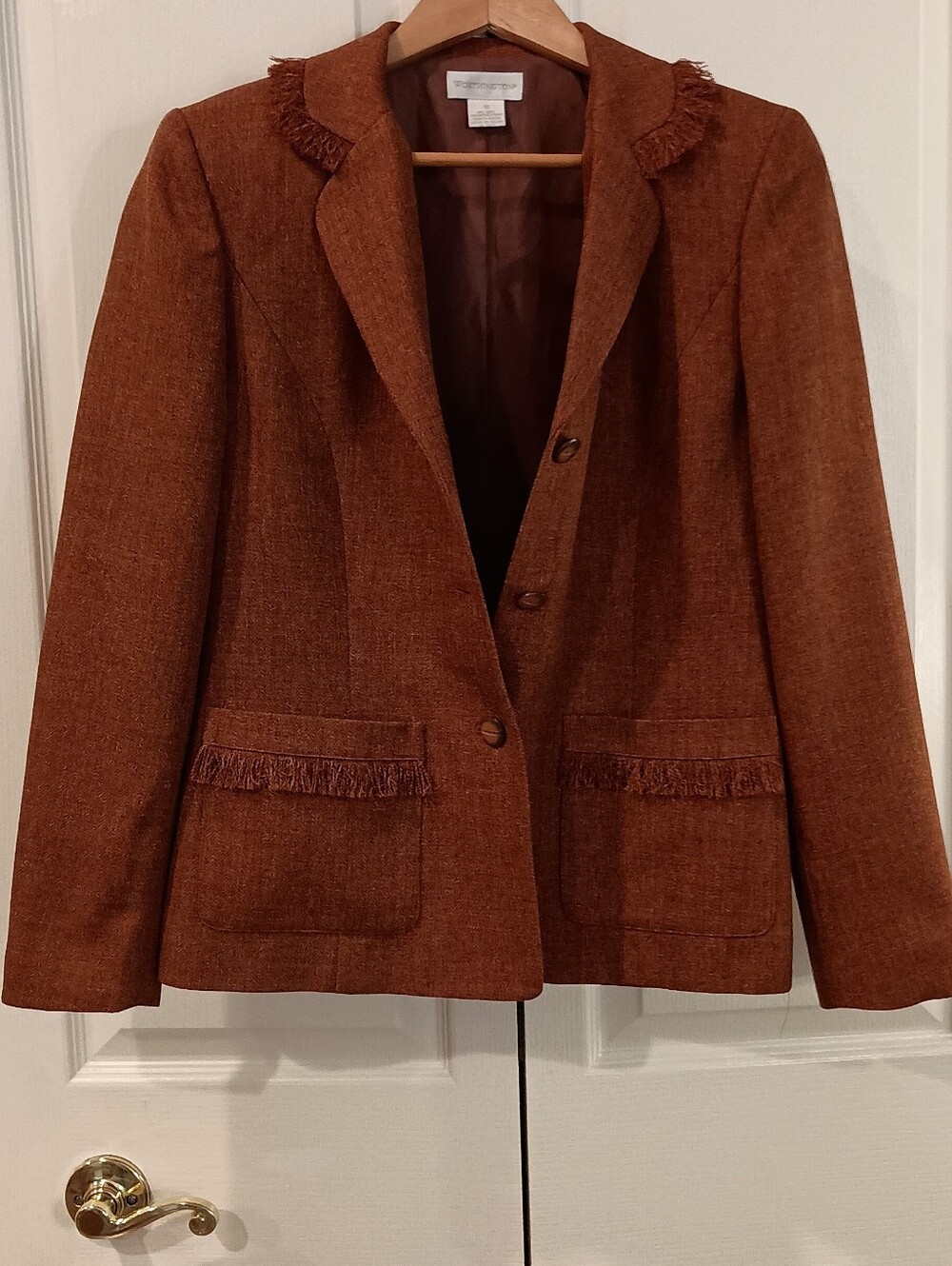 Worthington Rust Fringe-Trim Blazer - Picture 4 of 8